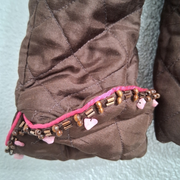 NWOT Silkland Quilted & Beaded Silk Jacket Size M - Picture 6 of 14